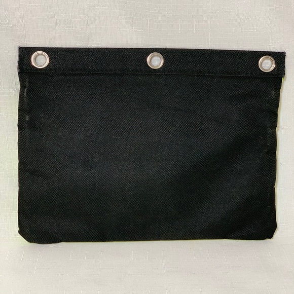 Neon Yellow Green Pencil Supplies Case 3 Section Organize Ring Bind School Fall - Picture 4 of 11